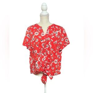 J‎ Crew floral short sleeve top